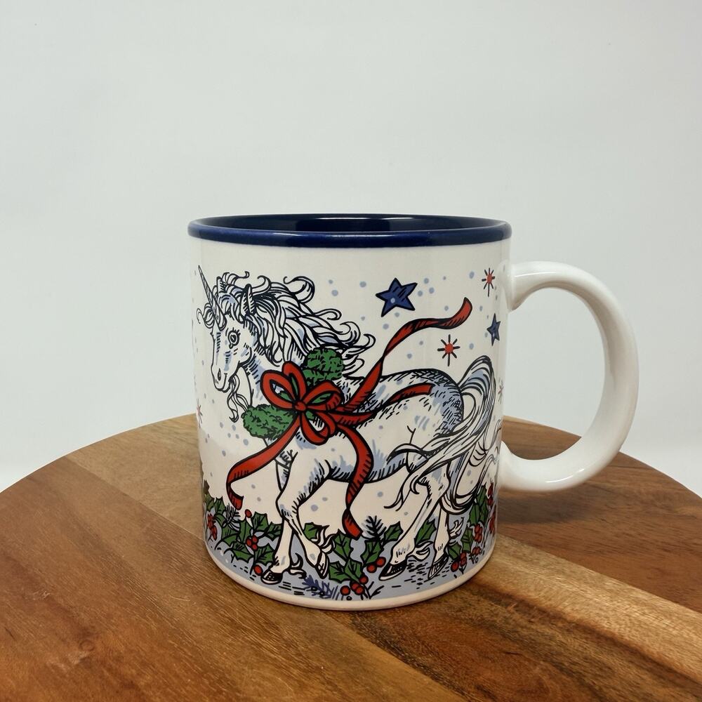 Vintage Potpouri Press Christmas Coffee Mug Unicorn Granny core